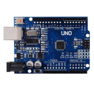 Top view of Arduino Uno R3 SMD compatible microcontroller board – Shektronix