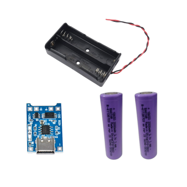 Complete 18650 Lithium-ion Battery Kit with TP4056 Charger – Shektronix