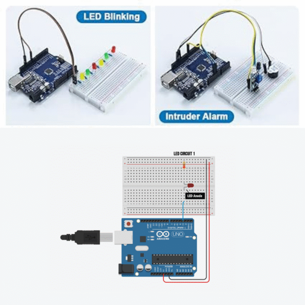 Arduino Starter Kit – Complete Beginner Learning Kit with Arduino UNO, sensors, LCD display, relay, servo motor, LEDs, breadboard and jumper wires by Shektronix
