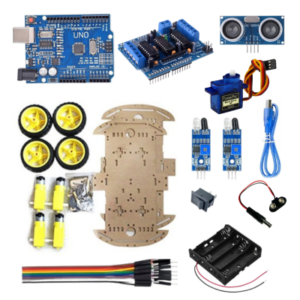 4 Wheel Robot Car Kit UNO R3 Compatible DIY Robotics Kit